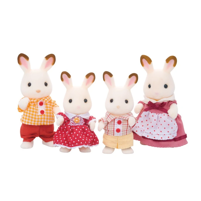 Sylvanian Families шоколадный кролик семейный кукольный домик 4 шт. Набор фигурок для родителей и детей девочка игрушка подарок новинка 4150