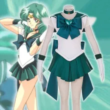 Japanese Anime Sailor Moon Super S Cosplay Sailor Senshi Sailor Neptune Cosplay Deluxe Traje de Marinero Conjunto Completo