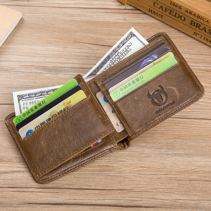 Bullcaptain Men Classic Trifold Wallet