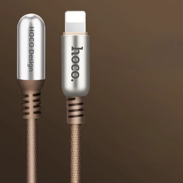 HOCO 2.4A USB кабель для iPhone X Xr 5S 7 8 6s Plus Xs Max iPad кабель USB быстрая зарядка данных usb кабель для зарядки - Цвет: Coffee