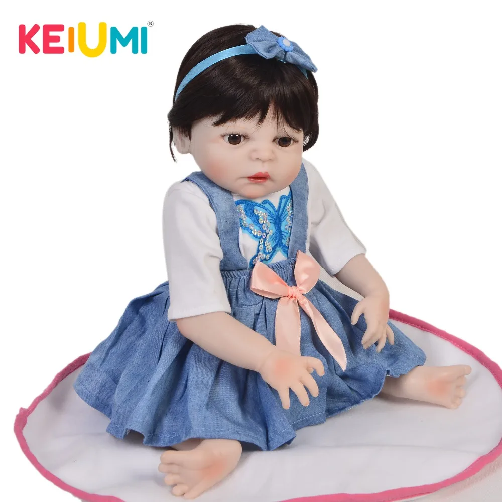 

KEIUMI Lifelike 19 Inch Reborn Alive Doll Full Body Silicone Realistic Baby Doll For Kid Birthday Christmas Gifts Girl Present