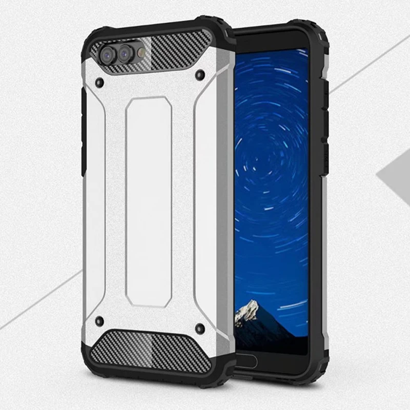 

Soft Silicon + PC Hard Armor Anti-knock Back Cover Case For Huawei Honor V10 Cases