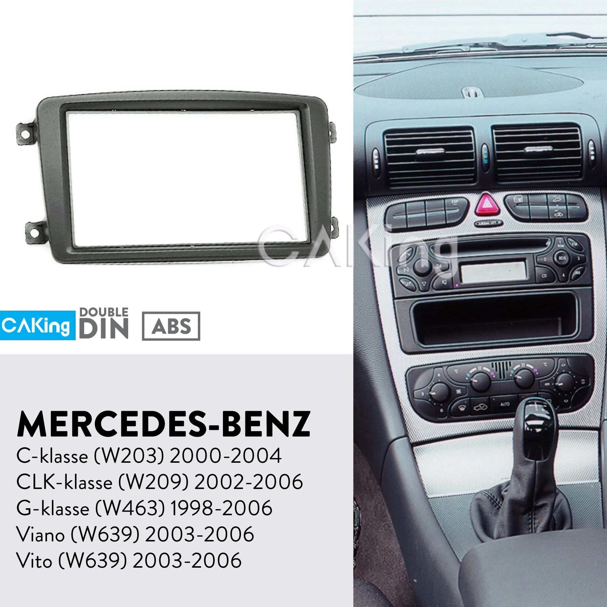 Двойной Din фасции Радио панель для MERCEDES BENZ C klasse(W203) 2000-2004 Dash монтажный комплект переходная Лицевая панель Адаптер крышка рамка