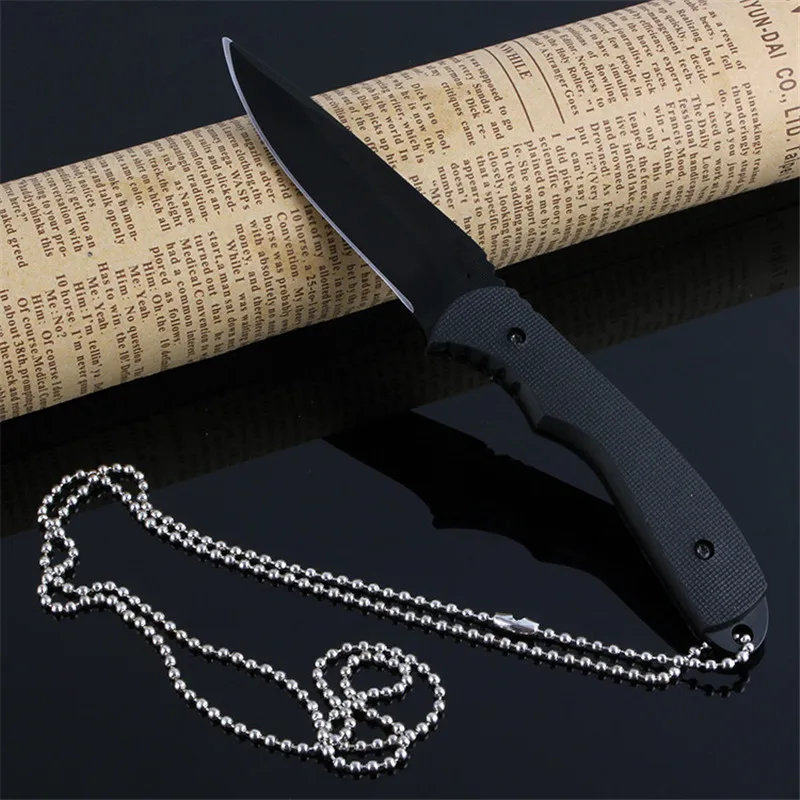 Divers self defense small straight knife outdoor camping knife tactical