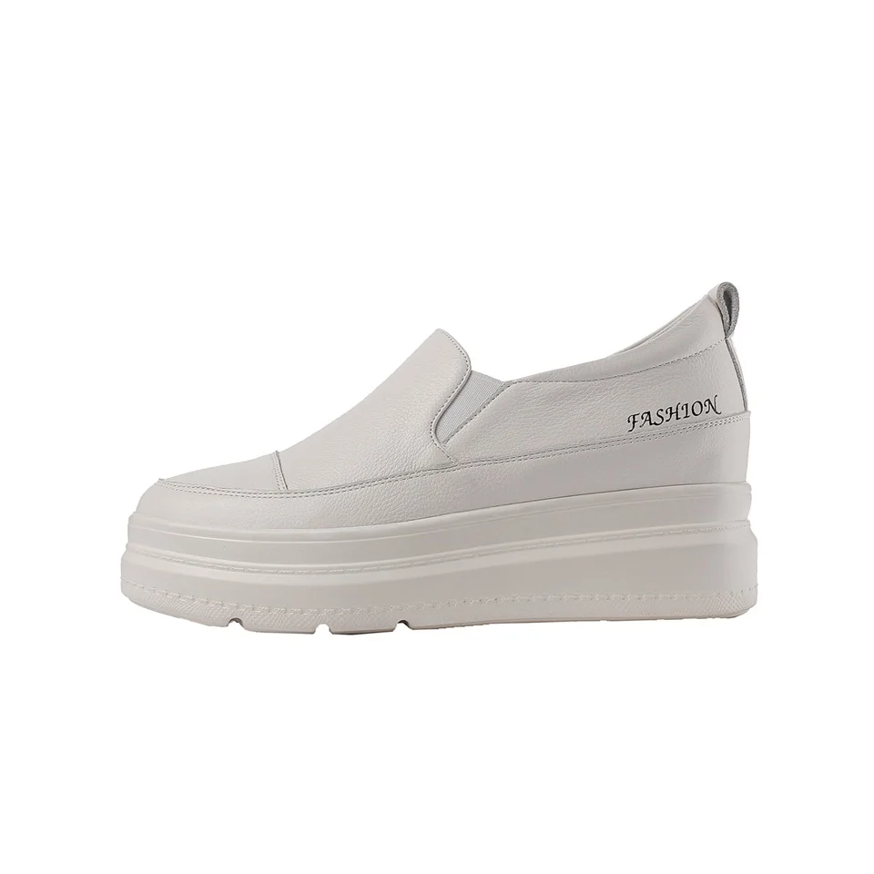 

2019 spring and autumn fashion women's shoes real leather material comfortable inside increase high thick sole shoes