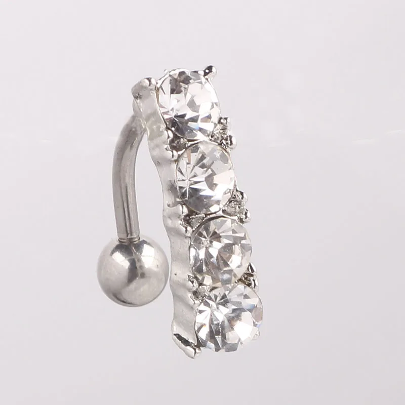 Buy Fashion 4 Gem Drop Belly Ring Navel piercing body