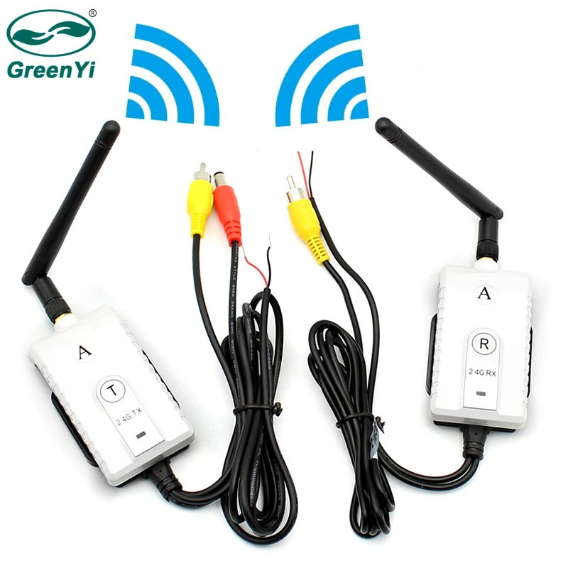 GreenYi 2 4G Беспроводной AV кабель hdmi передатчик и приемник для грузовик заднего вида