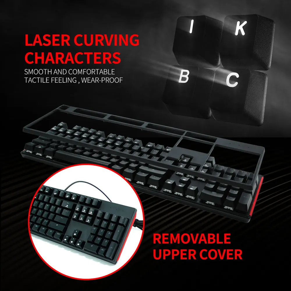 

HEXGEARS Hot Swappable Keyboard Anti Ghosting Backlight 104 Keys Kailh Box Switch Gamer Keyboard PCB Gaming Mechanical Keyboard