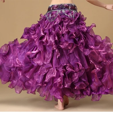 Женская одежда для танца живота, макси юбки, 5 цветов, восточные танцы, длинные юбки для танца живота, Женская юбка для танцев, длинная - Цвет: purple