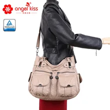 Angelkiss Фирменная новинка Женская сумка через плечо женская повседневная большая сумка высокого качества из искусственной кожи женская сумка-хобо