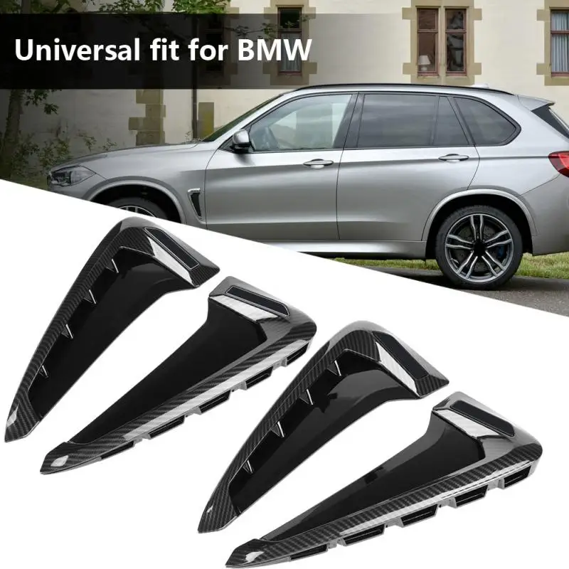 2Pcs Car ABS Side Air Flow Fender Cover Trim for BMW X5 F15 2014 2015 2016 2017 2018 Stainless ...