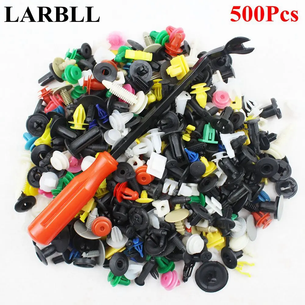 

LARBLL 500Pcs Car Auto Push Pin Mixed Door Trim Panel Clip Fastener Bumper Rivet Retainer w/tool For all car models