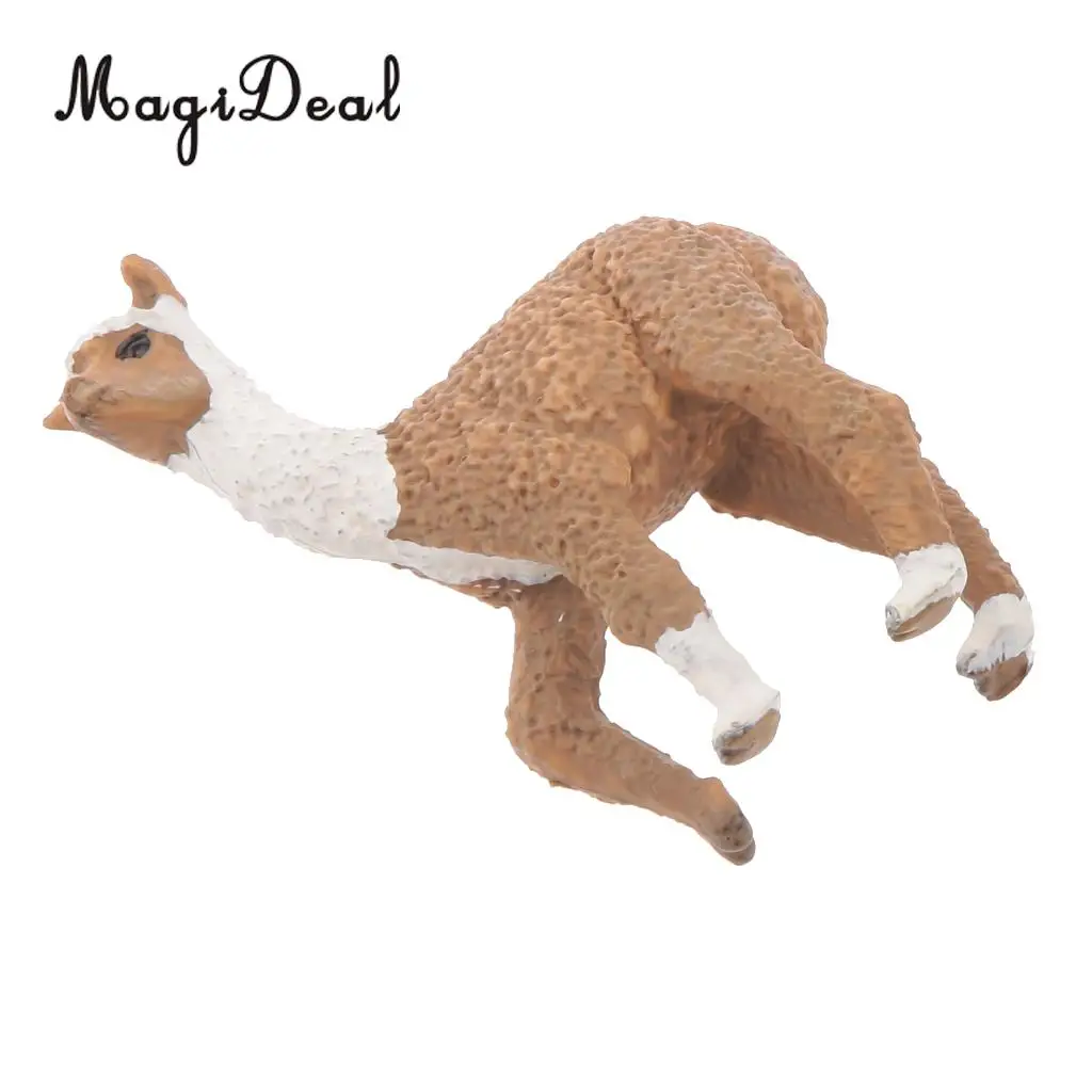 2 Pieces Realistic Wildlife Zoo Animal Camel Alpaca Model Action Figures Playset Kids Children Educational Toy Gift