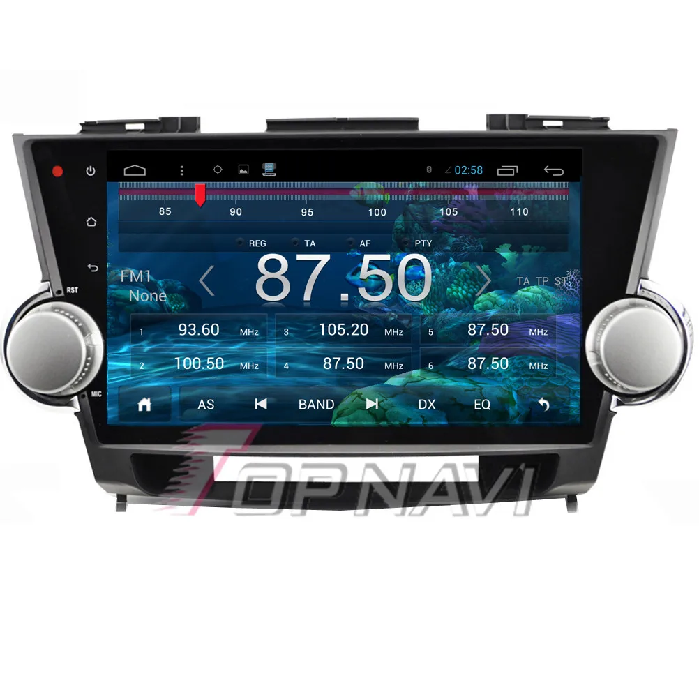 Topnavi 10," 4 ядра Android 6,0 Автомобильный мультимедийный для Highlander 2009 2010 2011 2012 2013 авто, без DVD