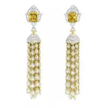 Qi Xuan_Fashion Jewelry_Customized роскошный золотой бутик кисточкой Earrings_S925 чистого серебра падение Earring_Factory прямые продажи