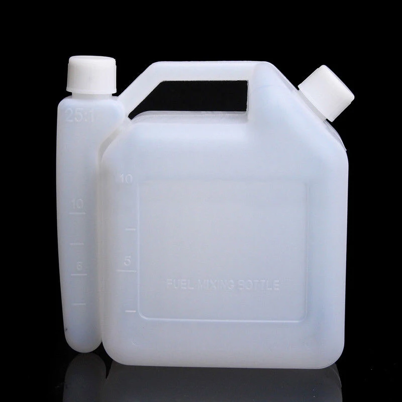 Пластик 1.5L масло бензиновое горючее бутылка для смешивания Танк для триммер бензопила 25:1; 50: 1