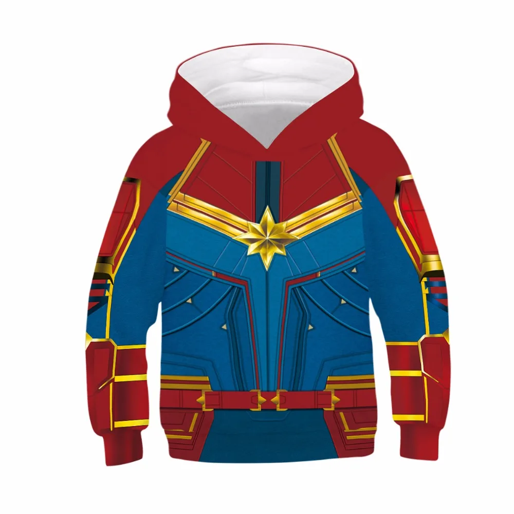 Для маленьких мальчиков Толстовки с капюшоном для девочек свитшоты с изображением Мстителей эндшпиль 4 Quantum область; Человек-паук; супергерой Капитан Америка железа Осень детская футболка - Цвет: As shown