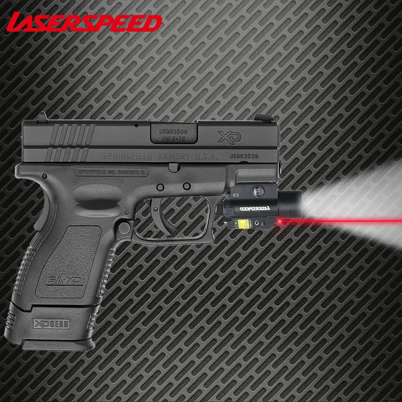 

Laserspeed Mini Glock Pistol Gun Light Hunting Equipment Tactical Sight Green Infrared Red Laser Weapon LED flashlight
