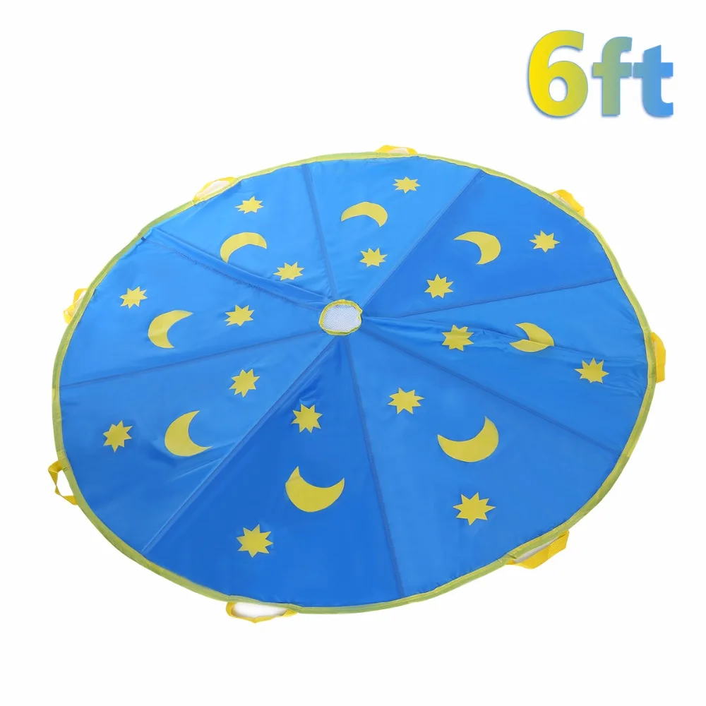 6 Foot Umbrella Parachute For 4 8 Players 1.8M/3M Kids Outdoor Sports