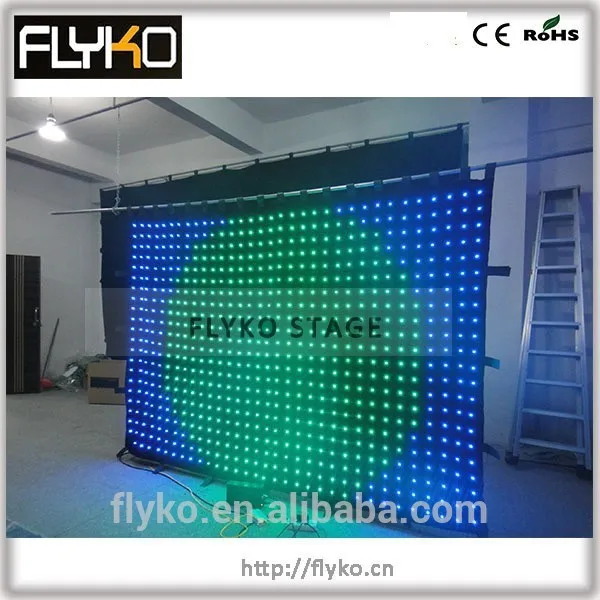 

Free shipping ali expres china RGB full color indoor LED video stage vision curtain