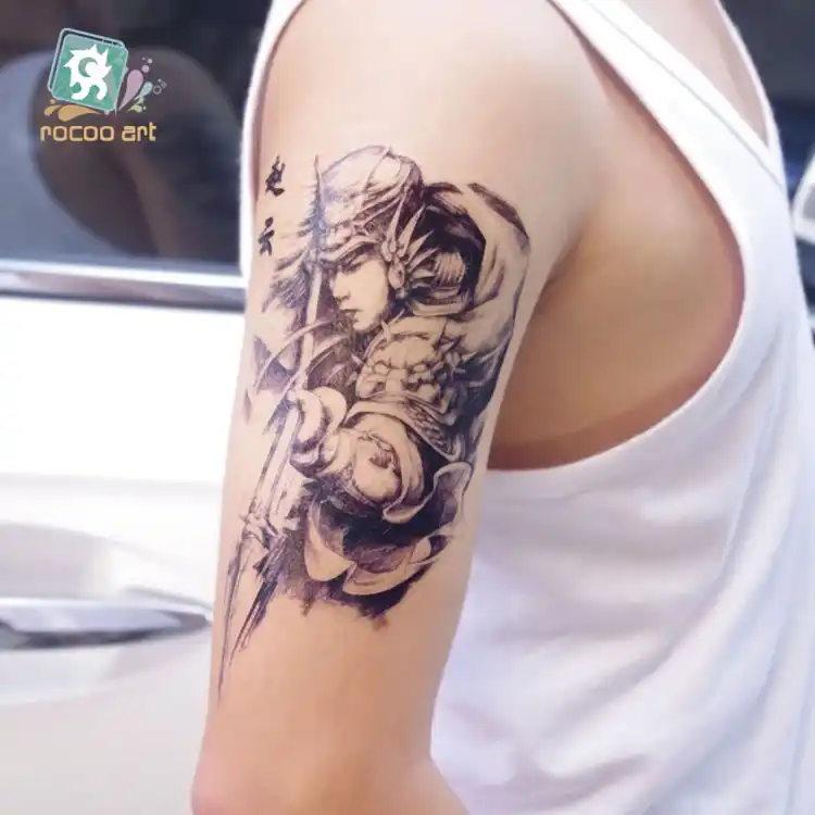 Lc 853latest Big Sketch Handsome Painting Designs Cool Mens Temporary Body Tattoo Stickers Black Sword Waterproof Tattoo