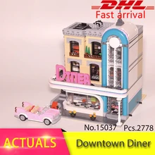 2018 NEW 15037 Genuine 2778Pcs Street view Series The Downtown Diner Set 10260 LEPIN Building Blocks Bricks Funny Toys Gifts