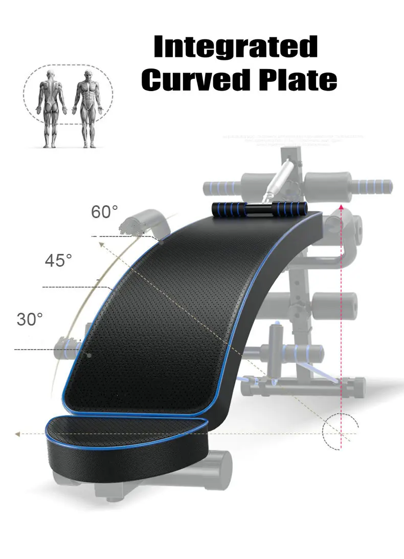 Все-в-одном AB Скамья с утолщенной стальной рамой может загружать 330LBS, многоцелевой скамья для скручивания для полной тренировки тела