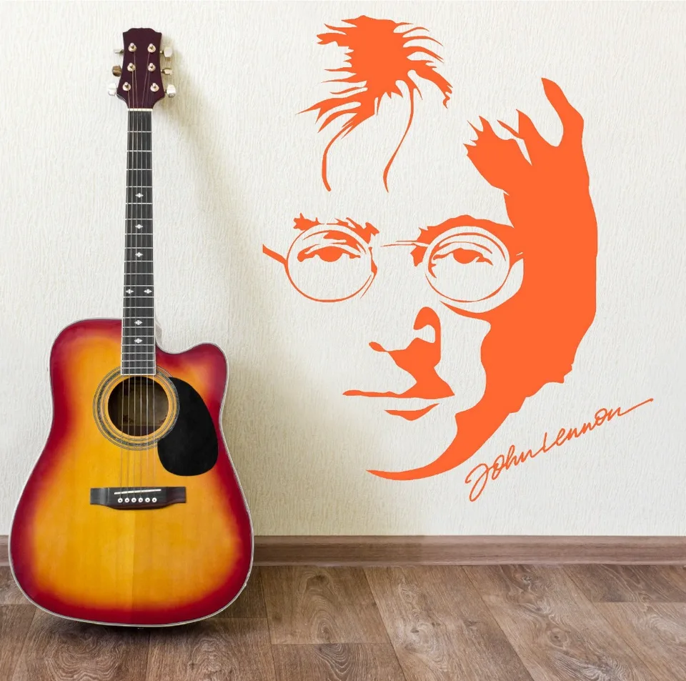 John Lennon Vinyl Wall Art Sticker Decal Customize Colors Available Black White Green Wallpaper Mural Adesivo De Parede D567 Adesivo De Parede Vinyl Wallvinyl Wall Art Aliexpress