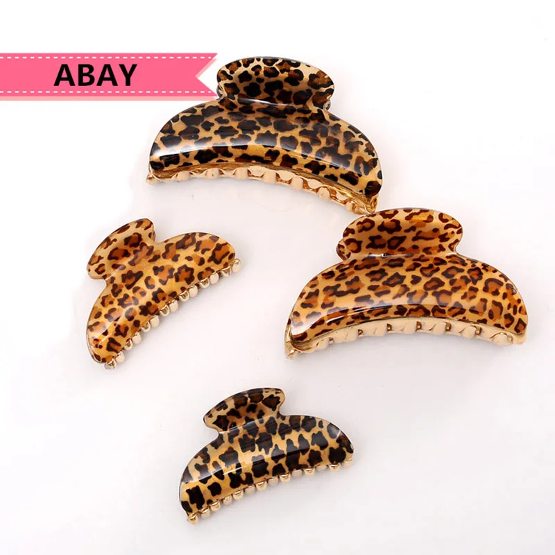 

Abay Hair Accessories New Women Large Leopard Hair Clip Korean Version The Simple Acrylic Clip Hair Fixed Claws