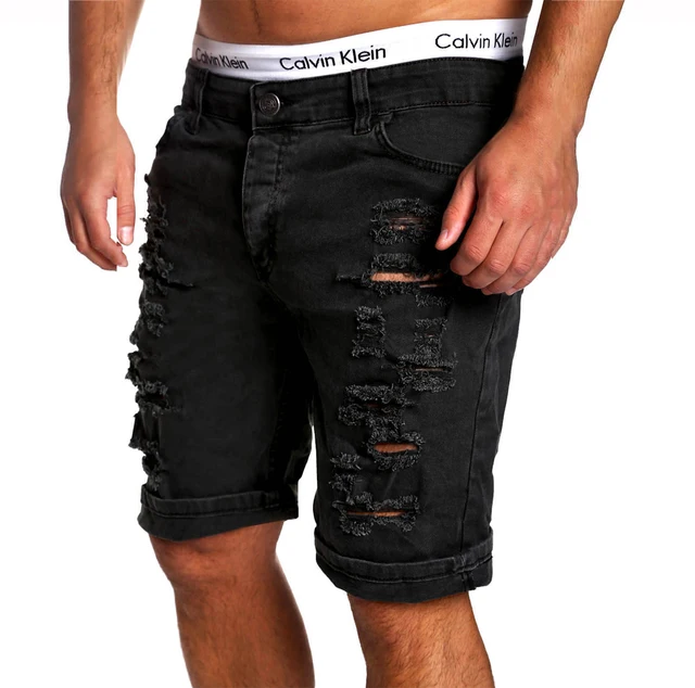 New Summer Men Shorts Cotton Brand Holes Jeans Shorts Fashion Designers ...