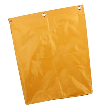 

Cleaning Cart Bag-Waterproof Thick Nylon Replacement Bag 35 Gallons Yellow for Hotel Laundry Cart with 6 Metal Grommets