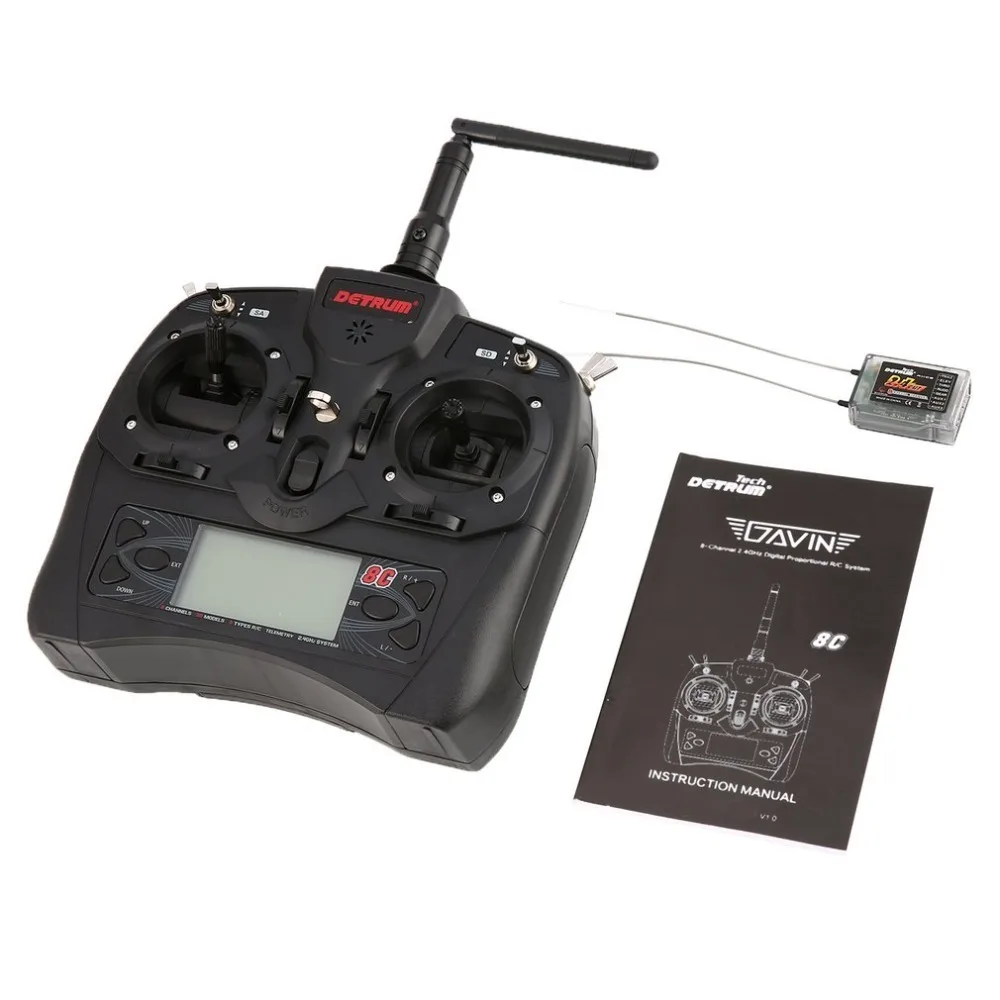 

Detrum GAVIN-8C 2.4G DSSS FHSS 8 Channels Remote Control RXC8 Fixed Wing Meteorite Stabilization Receiver DTM-T007
