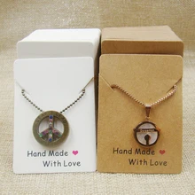 100 шт 5*7 см ручная работа с любовью Белый/крафт Подложка для ожерелья ювелирные Пакетная карта пользовательская цена логотипа Экстра