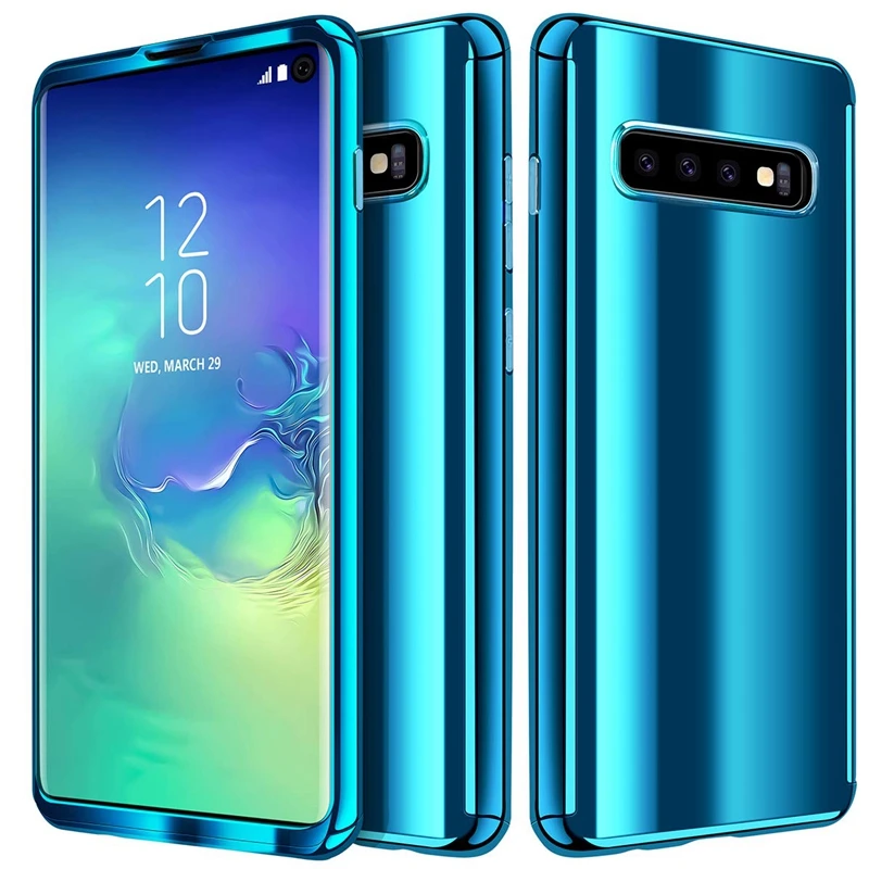 Чехол с полным зеркальным покрытием для Samsung Galaxy s10 s9 s8 plus Note 8 9 жесткий блестящий