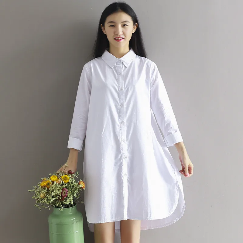 

Spring Summer Long Shirt Blouse Women Plus Size 4XL Long Sleeve Women Tops White Shirt Women Chemisier Femme Ladies Blouse C5222