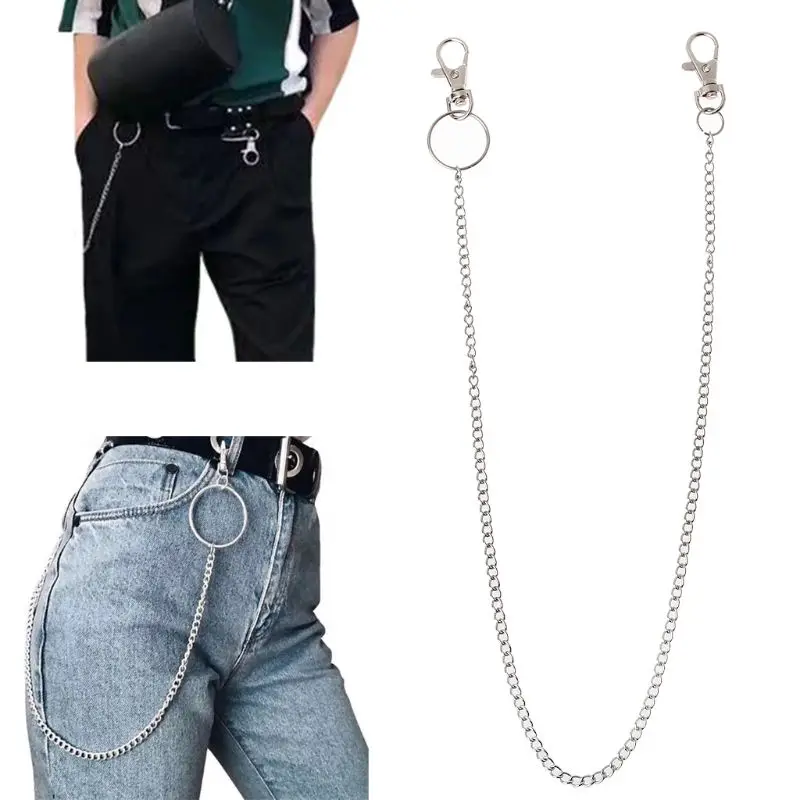 1 шт. длинный металлический кошелек цепь поводок брюки брелок кольцо клип мужские хип-хоп ювелирные изделия