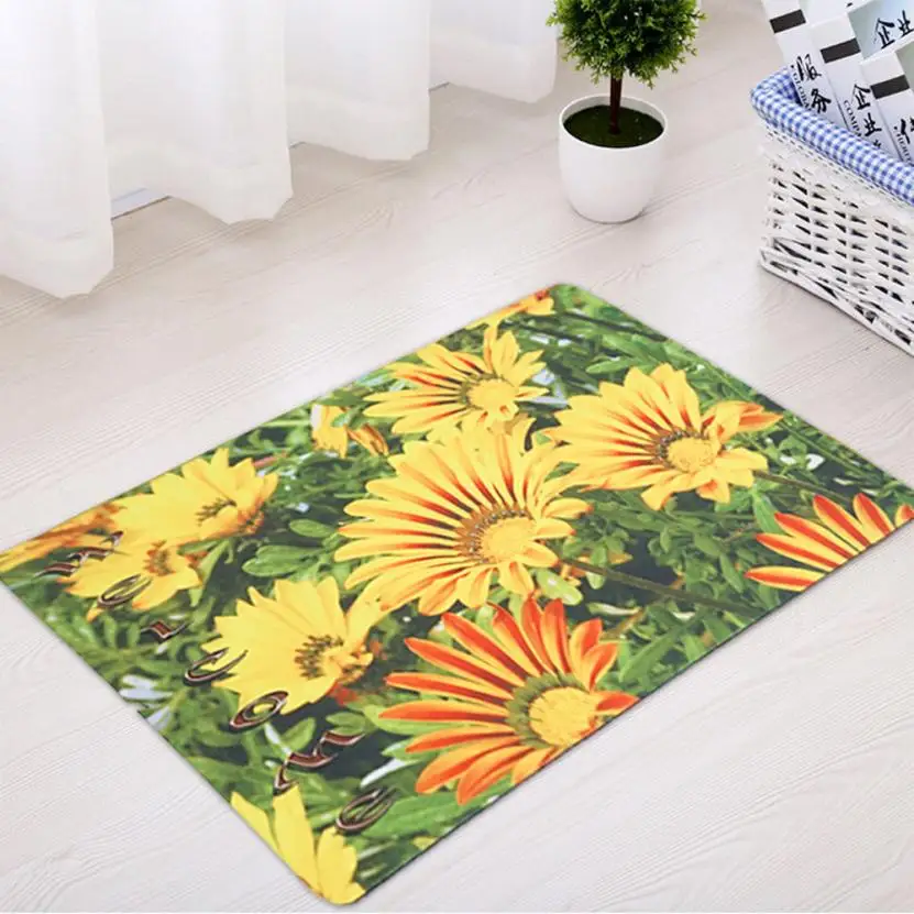 2018 OuneedRubber Flower Floral Door Mat 18 by 30 Inch Carpet