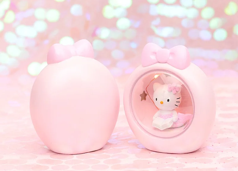 Романтический розовый ночной Светильник hello kitty s, прикроватная лампа для спальни, Звездный светильник KT Cat, милые портативные светодиодные детские ночные светильники, подарки на праздник