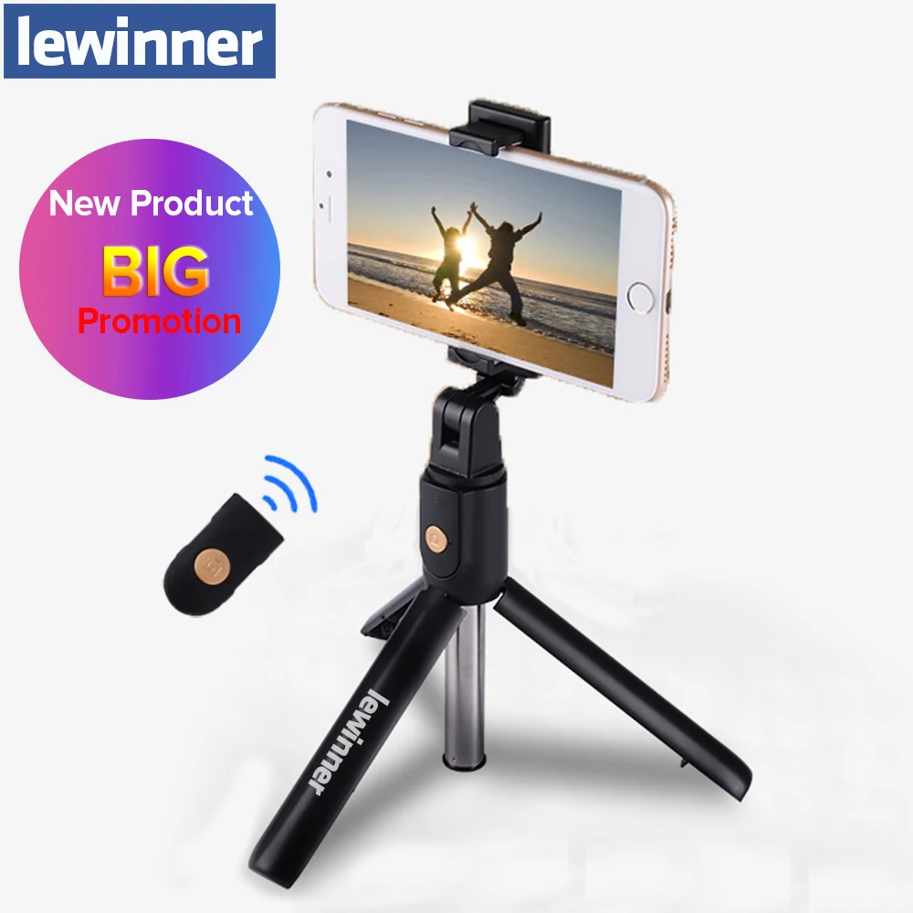

Lewinner 3 in 1 Wireless Bluetooth Selfie Stick Mini Tripod Extendable Monopod Universal For iPhone X 8 7 6s For Samsung/Huawei