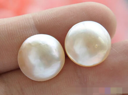 

Hot selling> free shipping 00380 beurre white semi-circle south sea mabe PEARL stud EARRING -Bride jewelry free shipping