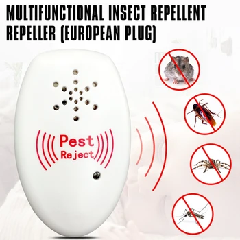 

1801 Enhanced Version Electronic Ultrasonic Anti Mosquito Insect Repeller Rat Mouse Cockroach Pest Reject Repellent EU Plug