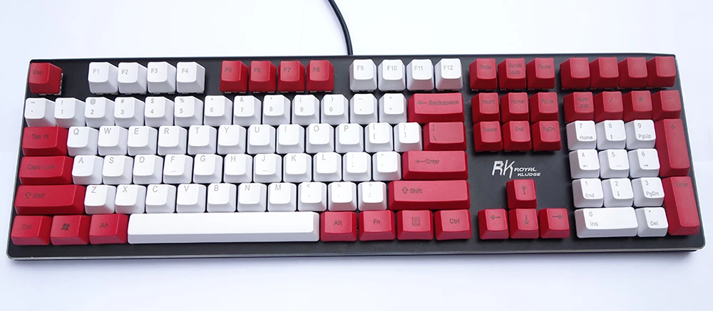NPKC OEM PBT колпачки для клавиш бело красные смешанные ANSI ISO макет опция 61 клавиши 87 108