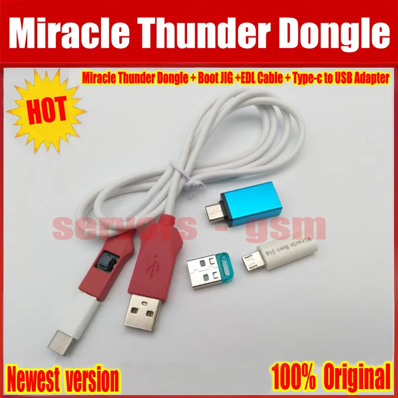 2020 новейший оригинальный Miracle Thunder Dongle + Boot JIG кабель EDL Type c к USB адаптеру|Детали