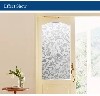 

Frosted UV static cling 45cm x 300cm living room decorative privacy decorative sliding glass door stained glass window