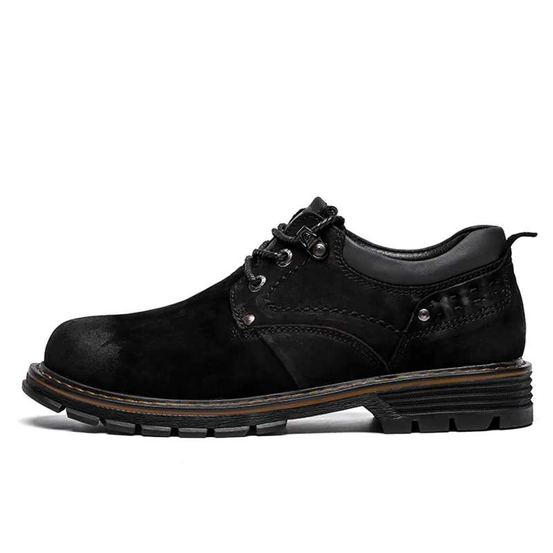 Genuino Hombres Cuero De Botas Clax Primavera Trabajo Caminando brown Zapatos Calzado Casual Tobillo Otoño Bota 2019 Hombre Black qIfdwf