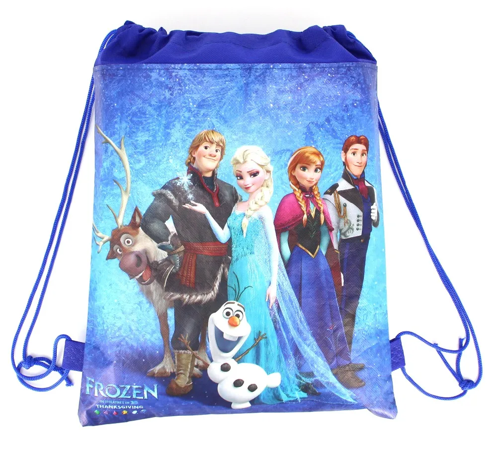 

Frozen party Non-woven Fabric Backpacks Drawstring Bag 1Pcs/Pack Loot Bag Girls Happy Birthday Favors Party Souvenir