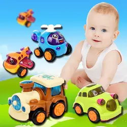 4 шт./компл. детские игрушки мультфильм инерции маленькие игрушки автомобиль для мальчиков Voiture Enfant литые игрушечные машинки Cattoon самолет