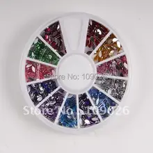 10 шт. Овальная 12 Цветов Блеск Стразы Колесо, Украшения искусства Ногтя Nail art Rhinestone Самоцветы