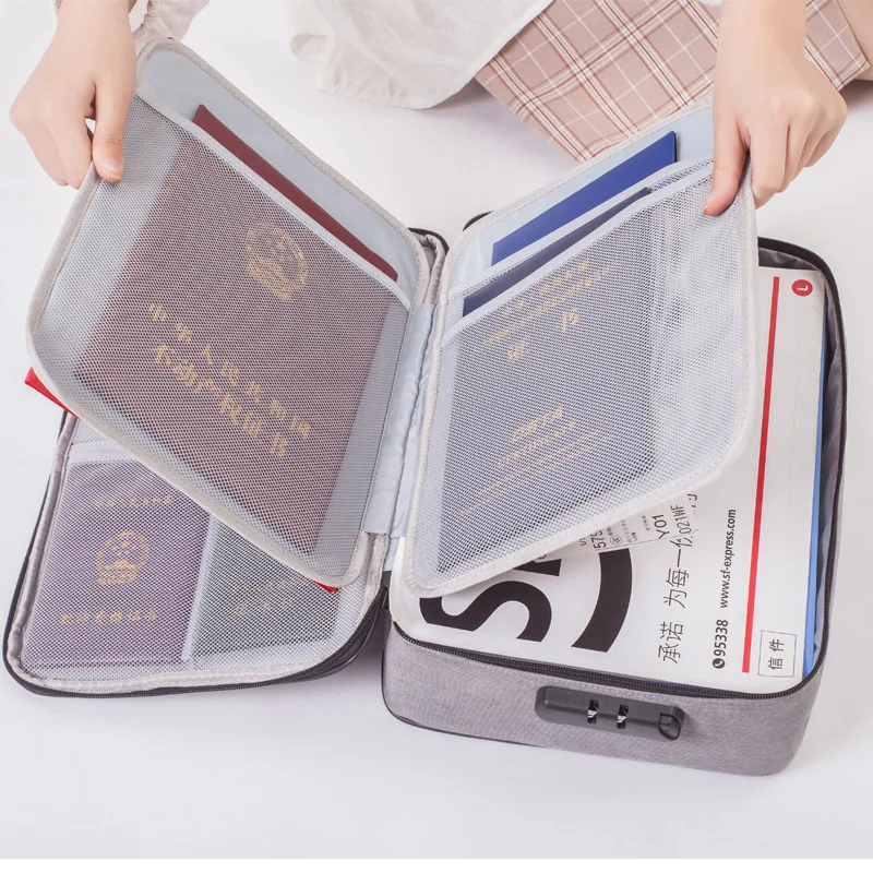 

A4 Document File Organizer Bag Portable Travel Portfolios Folder Carrying Case Travel Gear Organizer Papers Life Work Planner