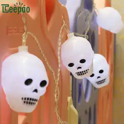 5 м 40 светодиодный Глава кость строки Хэллоуин Декор череп скелет Строка свет лампы для Хэллоуин террор вечерние Батарея управляется